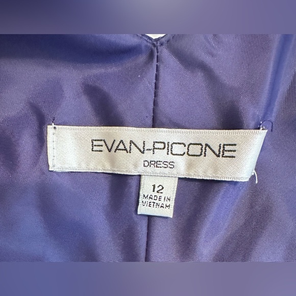 Evan Picone  A-line Sleeveless Dress Grape Mist Sleeveless Satin Size 12 - Picture 8 of 10